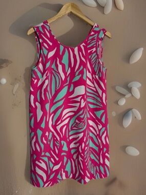 Lilly Pulitzer Sabrina Dress Womens Sz Small Pink Papaya Playa Preppy Shift EUC